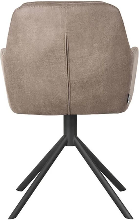LABEL51 Draaibare Eetkamerstoel Joy Micro Suede Taupe - Foto 3