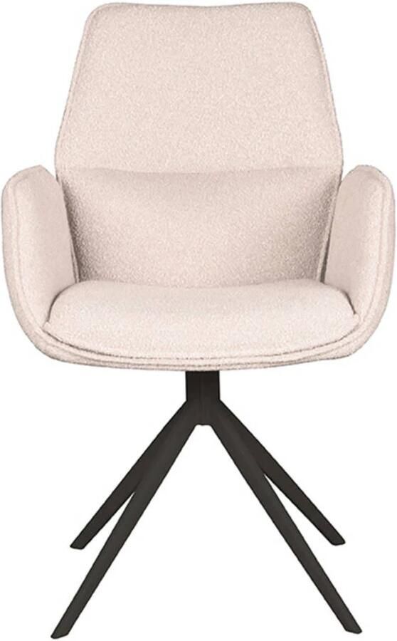 LABEL51 | Eetkamerstoel Mellow Naturel Boucle | Zitmeubels eetkamer | Armstoel