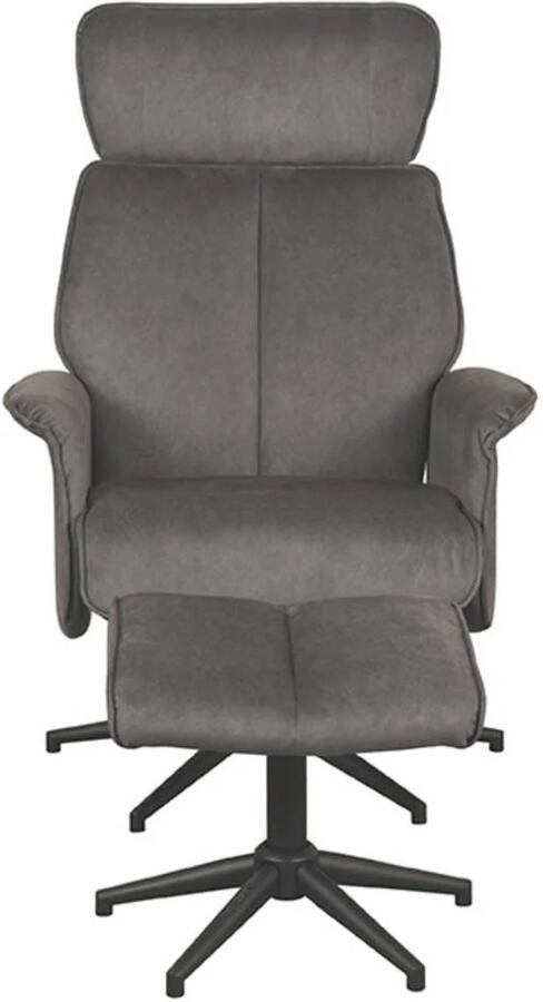 LABEL51 | Fauteuil Verdal Antraciet Cosmo Incl. Ottoman | Zitmeubels woonkamer | Fauteuil - Foto 3