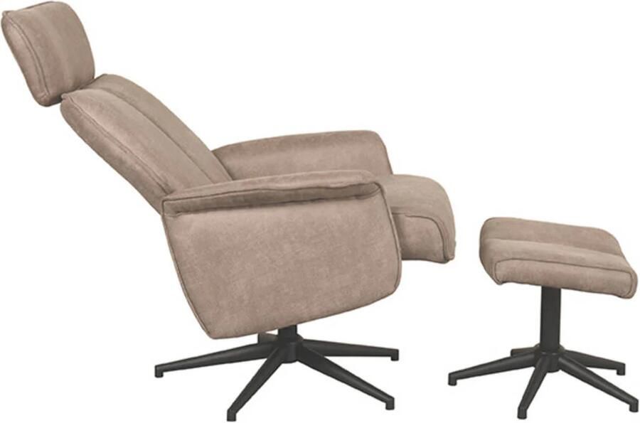 LABEL51 | Fauteuil Verdal Taupe Micro Suede Incl. Ottoman | Zitmeubels woonkamer | Fauteuil - Foto 3