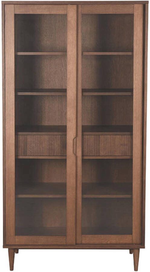 LABEL51 | Vitrinekast Jule Bruin Eiken | Woonkamer meubels | Vitrinekast - Foto 2