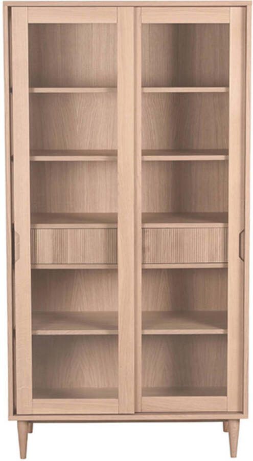 LABEL51 | Vitrinekast Jule Naturel Eiken | Woonkamer meubels | Vitrinekast - Foto 2