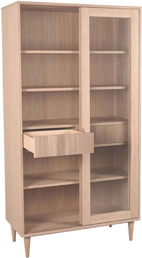 LABEL51 | Vitrinekast Jule Naturel Eiken | Woonkamer meubels | Vitrinekast - Foto 3