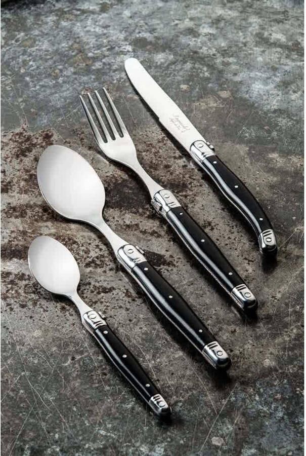 Laguiole Style de Vie Bestekset & Bestekbak Premium Line Zwart 24 delig 6 personen - Foto 3