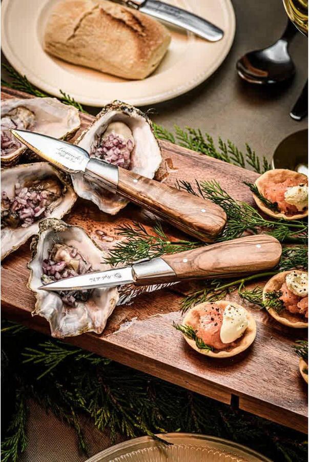 Laguiole Style de Vie Oestermessen met Oesterhouder Luxury Line Olijfhout - Foto 3
