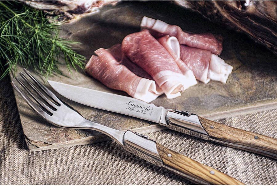 Laguiole Style de Vie Steakmessen Luxury Line Olijfhout 6 stuks - Foto 4