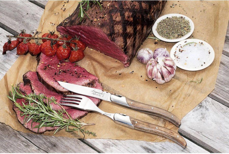Laguiole Style de Vie Steakvorken Luxury Line Olijfhout 6 stuks - Foto 3