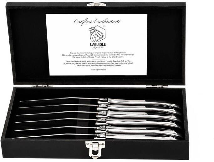 Laguiole Style de Vie Steakmessen Luxury Line RVS 6 stuks - Foto 3