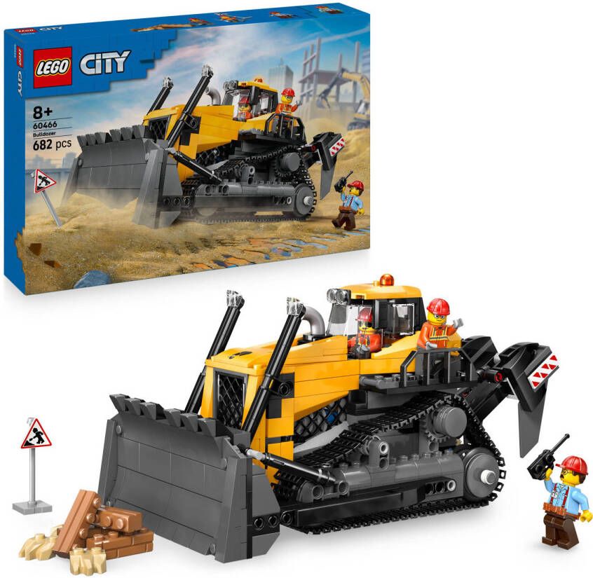 LEGO City Gele Bulldozer Bouwplaatsvoertuig 60466 - Foto 3