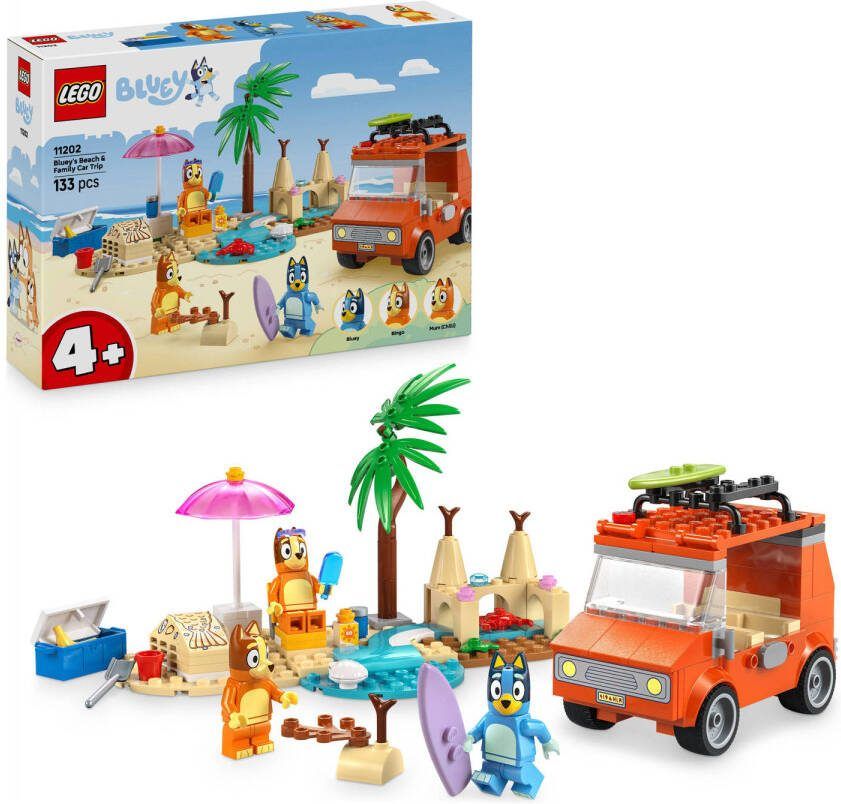 LEGO Bluey: Bluey's Autorit naar het Strand Bouwpakket voor Kinderen 11202