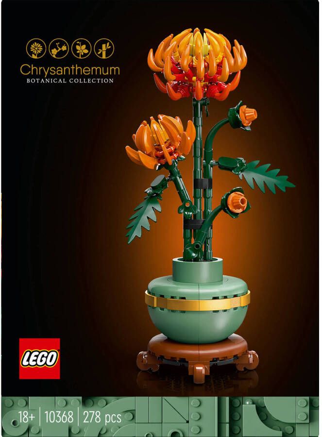 LEGO Icons Chrysant Bouwpakket voor Volwassenen uit de Botanical Collection 10368 Icons - Foto 3