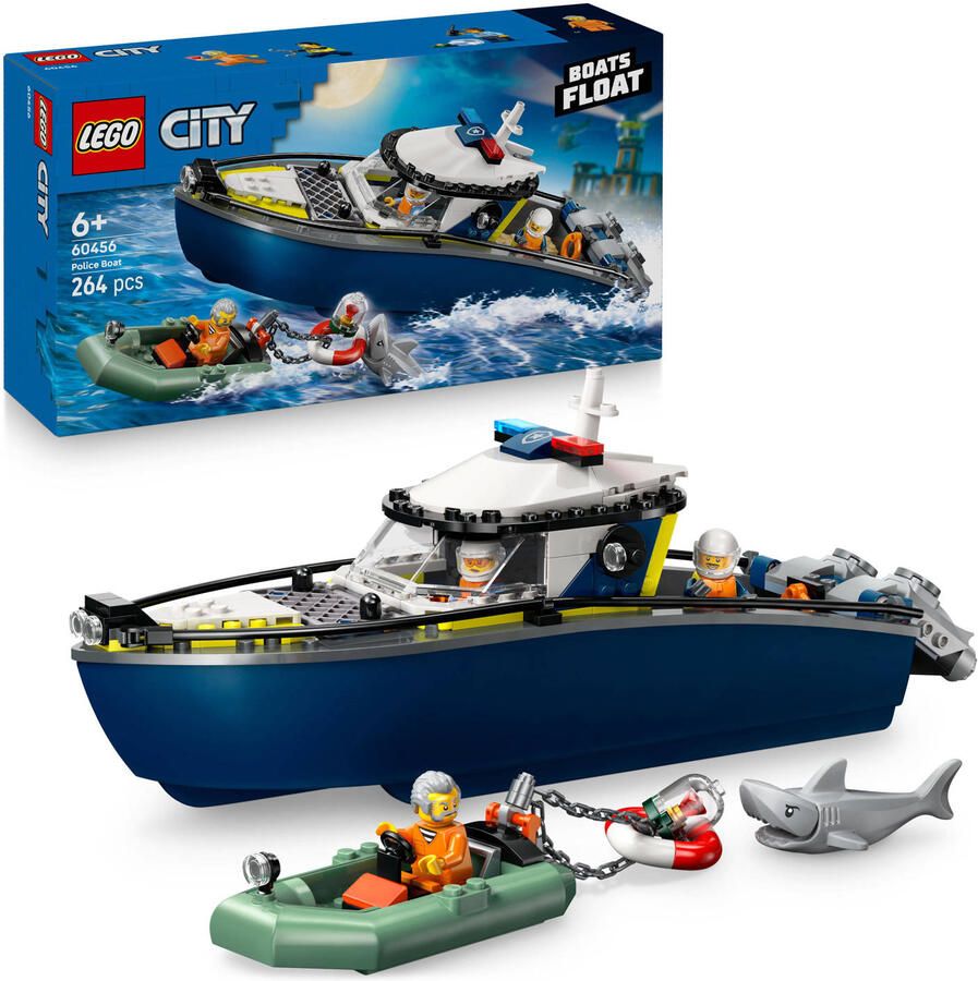 LEGO City Achtervolging met Politieboot Drijft Echt 60456
