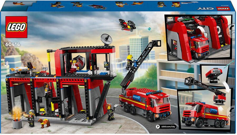LEGO City Brandweerkazerne en brandweerauto Brandweer Speelgoed voor Kinderen 60414 - Foto 4