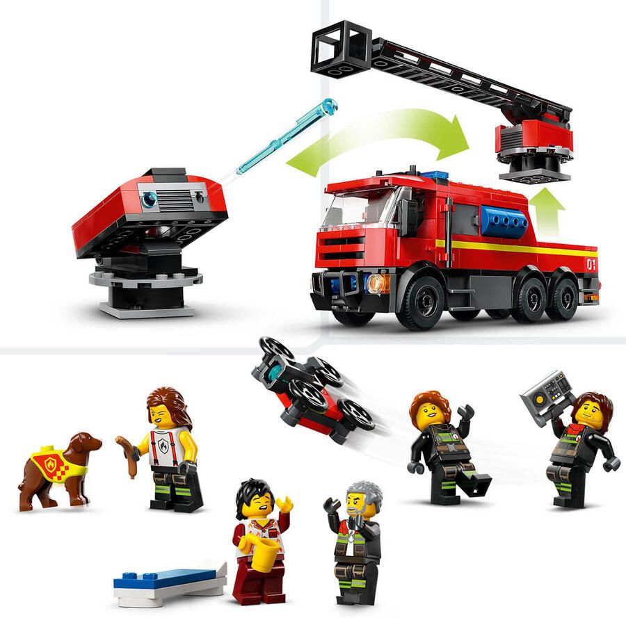 LEGO City Brandweerkazerne en brandweerauto Brandweer Speelgoed voor Kinderen 60414 - Foto 3