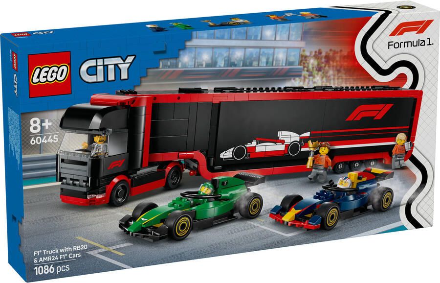 Lego City F1 Truck met RB20 en AMR24 F1 auto's 60445 - Foto 3