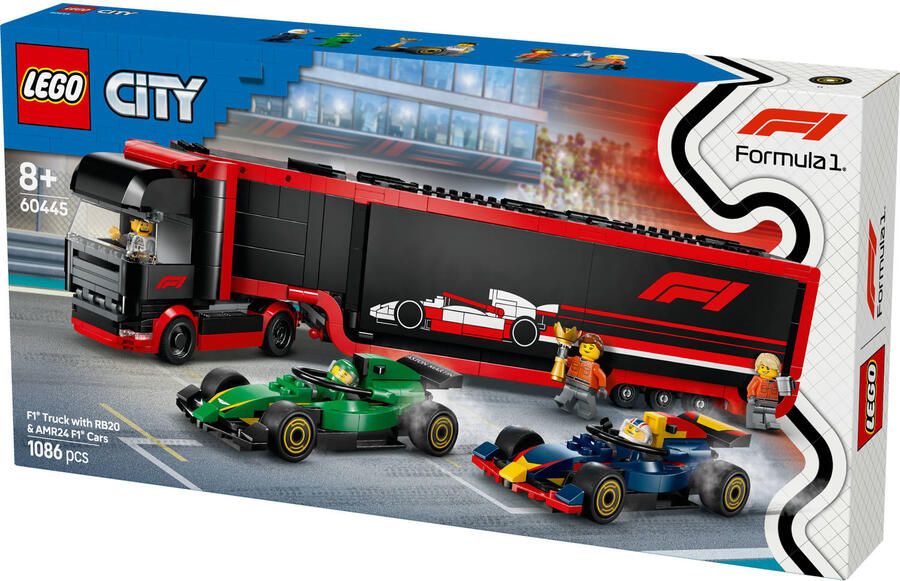 Lego City F1 Truck met RB20 en AMR24 F1 auto's 60445 - Foto 2