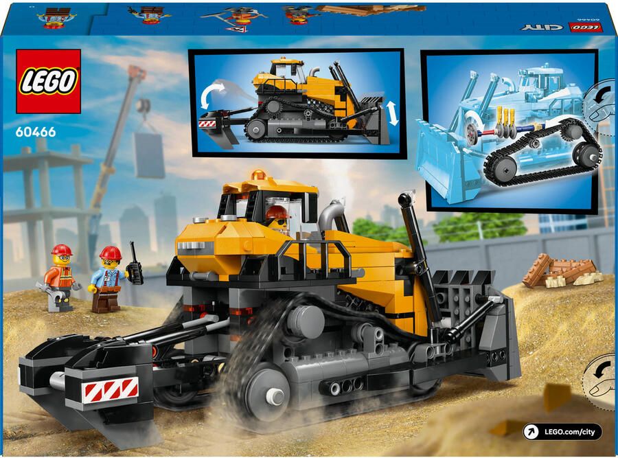 LEGO City Gele Bulldozer Bouwplaatsvoertuig 60466 - Foto 5