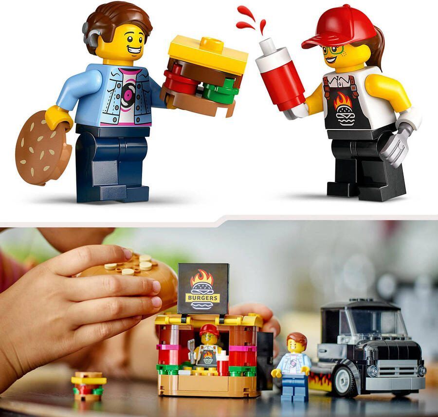 LEGO City Hamburgertruck Speelgoed Vrachtwagen Keukenset voor Kinderen vanaf 5 Jaar 60404 - Foto 3