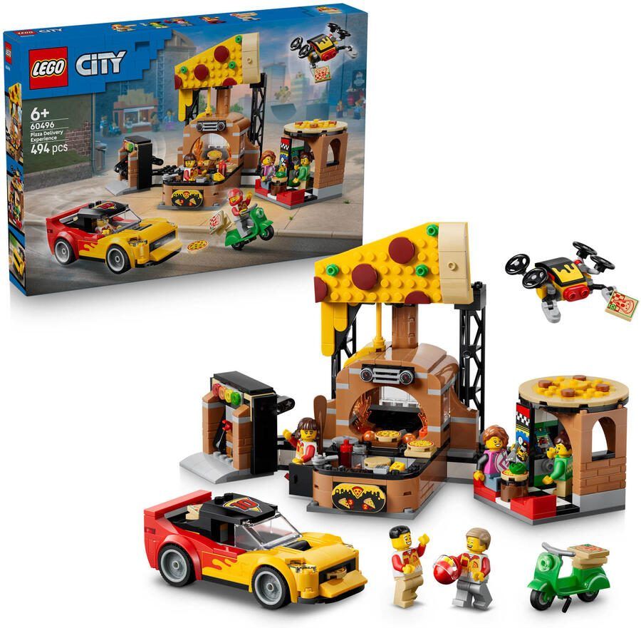 LEGO City 60496 pizza bezorgervaring met voertuigen - Foto 3