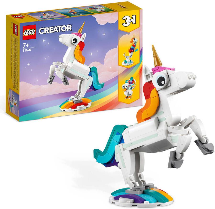 LEGO Creator 3-in-1 Magische Eenhoorn Speelgoed Set met Pauw en Zeepaardje 31140 - Foto 3