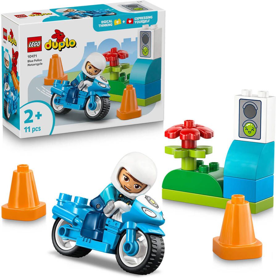 LEGO DUPLO Town Blauwe Politiemotor Speelgoed voor Kinderen 10471
