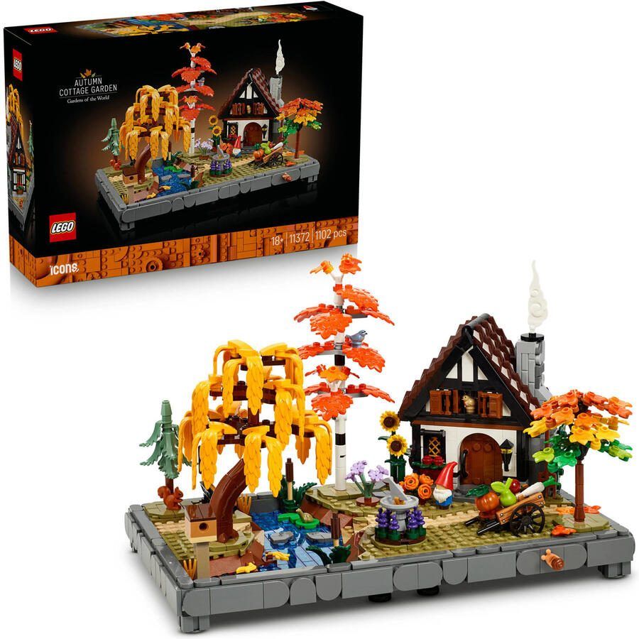 LEGO Icons Herfsttuin met Cottage Herfstdecoratie Bouwpakket 11372 - Foto 3