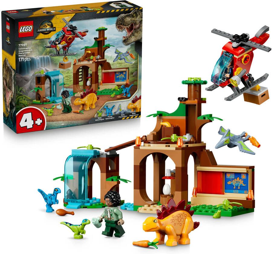 LEGO Jurassic World Velociraptor Stegosaurus en Pteranodon Redding Set 77981