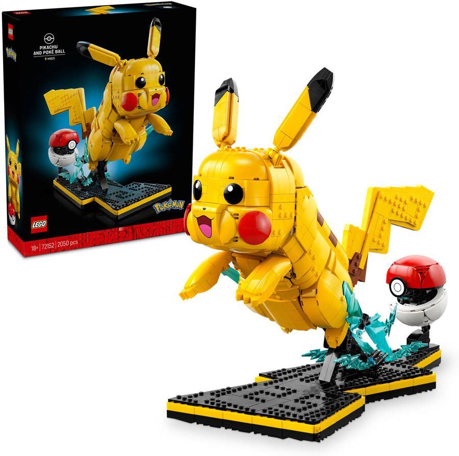 LEGO Pokémon Pikachu en Pokéball Bouwpakket voor Volwassenen 72152