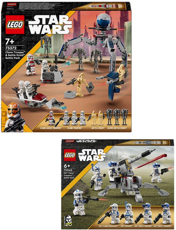 LEGO Star Wars 501st Clone Troopers Battle Pack 75345 + Clone Trooper & Battle Droid Battle Pack 75372