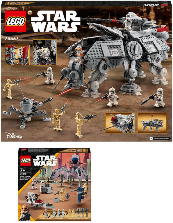 LEGO Star Wars AT-TE Walker 75337 + Clone Trooper & Battle Droid Battle Pack 75372