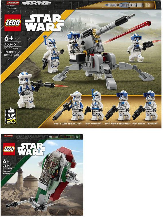 LEGO Star Wars Boba Fett's sterrenschip Microfighter 75344 + 501st Clone Troopers Battle Pack 75345