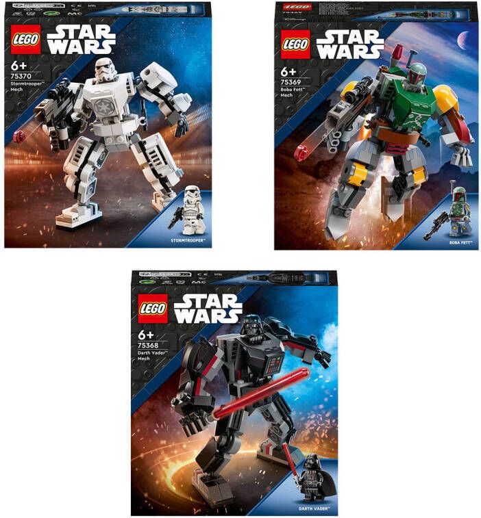 LEGO Star Wars Stormtrooper Mecha 75370 + Boba Fett mecha 75369 + Darth Vader mecha 75368