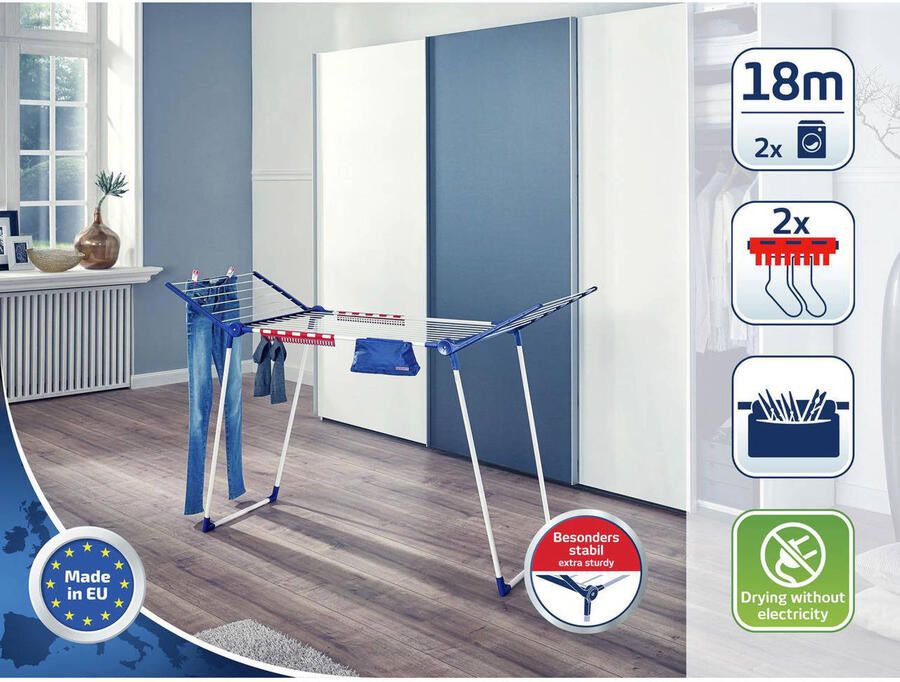 Leifheit Droogrek Pegasus 180 Solid Plus 81510 | Was-&Droogrekken | 4006501815101 - Foto 2