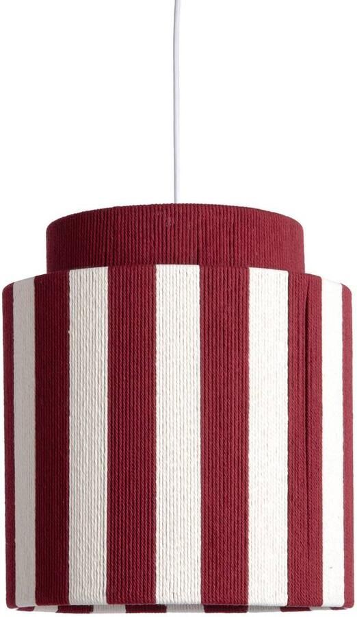 Leitmotiv Hanglamp Vienna Stripes burgundy gebrokenwit