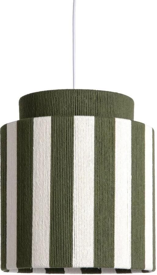 Leitmotiv Hanglamp Vienna Stripes groen gebrokenwit