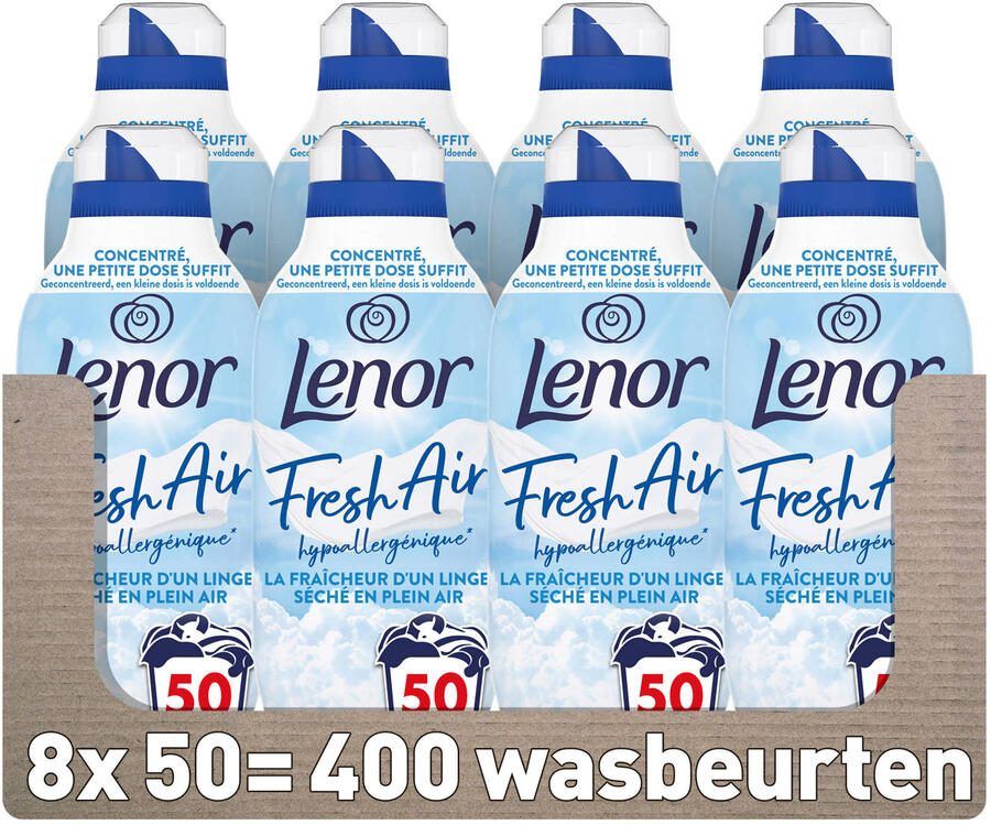 Lenor Fresh Air Wasverzachter voor Gevoelige Huid 8 x 700 ml 8 x 50 Wasbeurten 400 wasbeurten