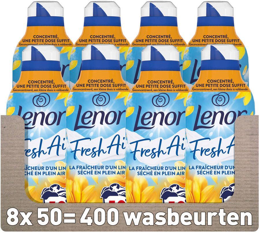 Lenor Fresh Air Wasverzachter Zonnestralen 8 x 700 ml 8 x 50 Wasbeurten 400 wasbeurten
