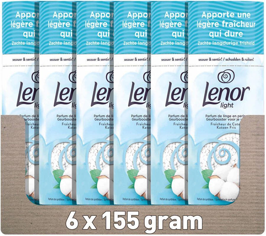 Lenor Light Geurbooster Katoen Fris 6 x 155g