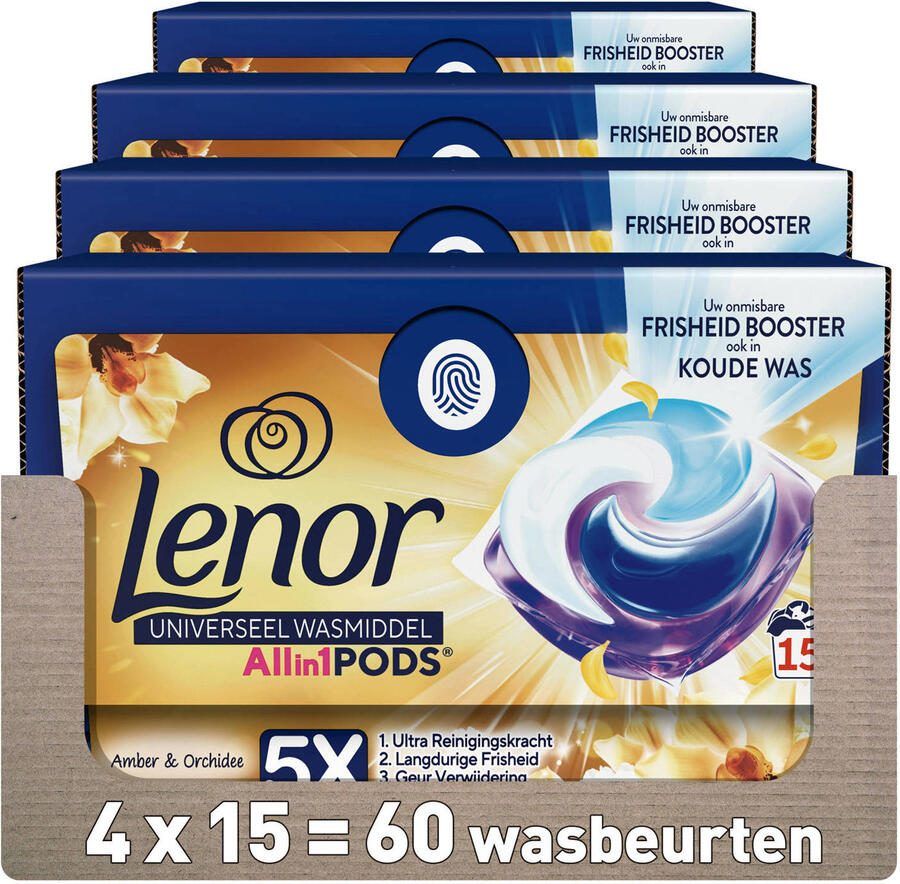 Lenor PODS Wascapsules Amber & Orchidee 4 x 15 Wasbeurten 60 wasbeurten