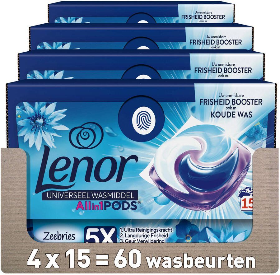 Lenor PODS Wascapsules Zeebries 4 x 15 Wasbeurten 60 wasbeurten