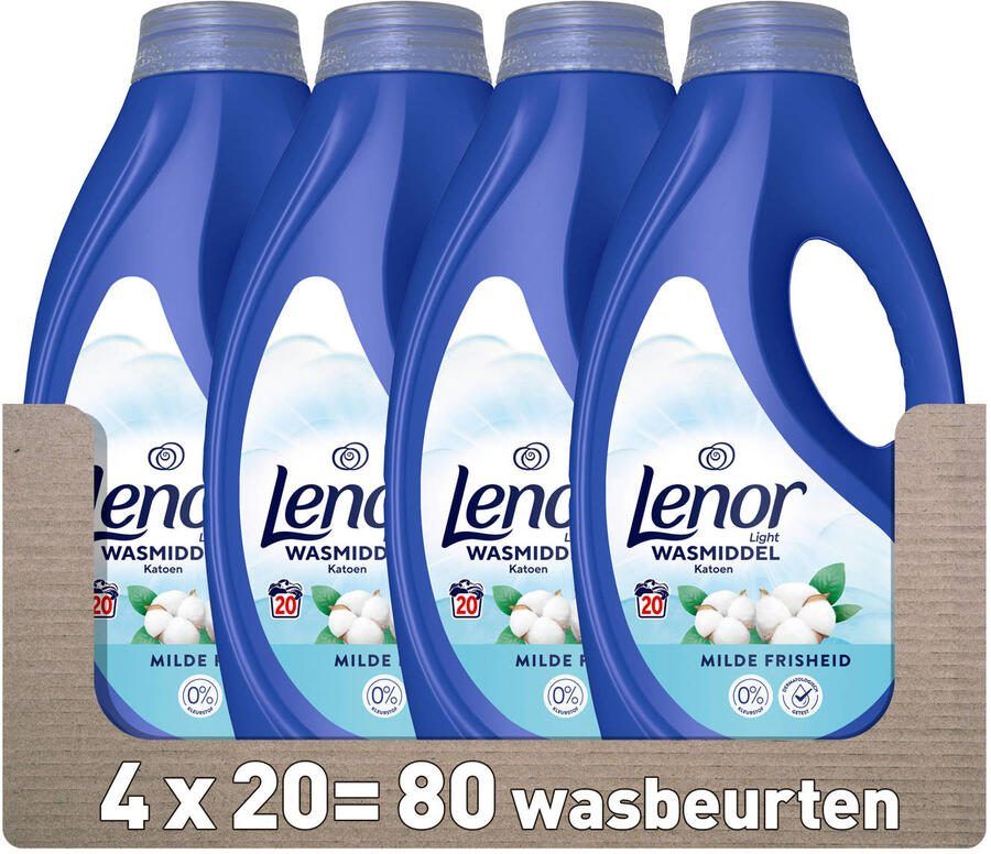 Lenor vloeibaar wasmiddel Katoen 4 x 20 wasbeurten 80 wasbeurten