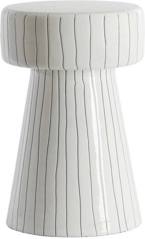 Light & Living Bijzettafel Dakwa 29cm Wit Zwart Rond