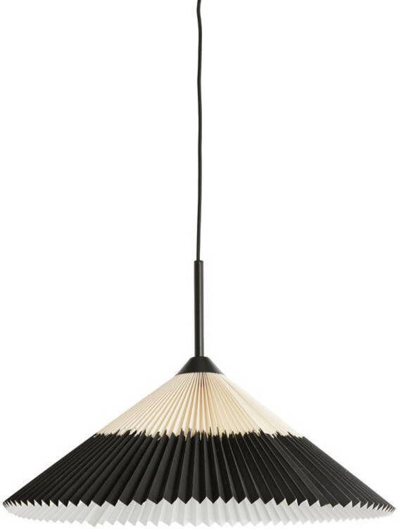 Light & Living Light&living Hanglamp Ø60x23 cm PLEATED zwart+naturel