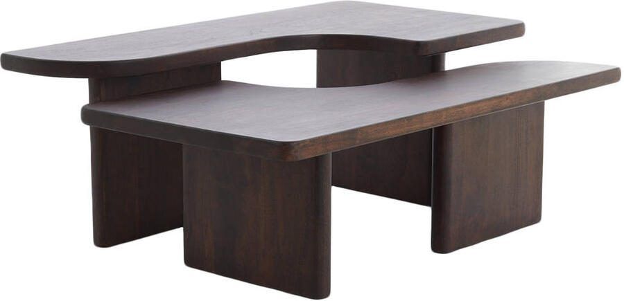 Light & Living Salontafel Crato Acaciahout Set van 2 stuks Chocoladebruin