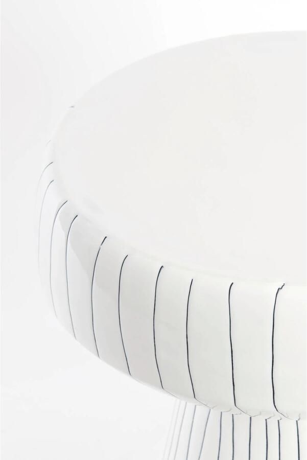 Light & Living Bijzettafel Dakwa 38cm Wit Zwart Rond - Foto 2