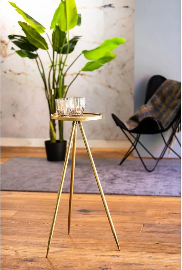 Merkloos Sans marque Light & Living Envira Ronde Bijzettafel Antiek Goud Ø30x80 5 cm - Foto 2