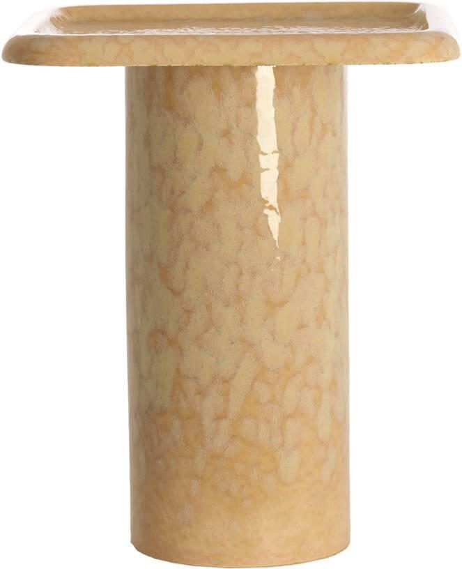Light & Living Bijzettafel Luarca Keramiek 40 x 40cm Licht Perzik Rond