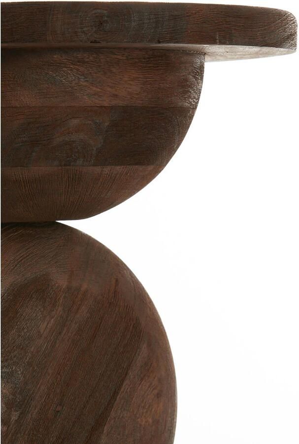Light & Living Light&living Bijzettafel Ø40x50 cm MIRTO hout mat donker bruin