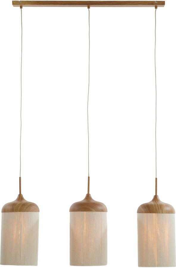 Light & Living Light&living Hanglamp 3L 90x22x32 cm DANIA hout print naturel+touw...