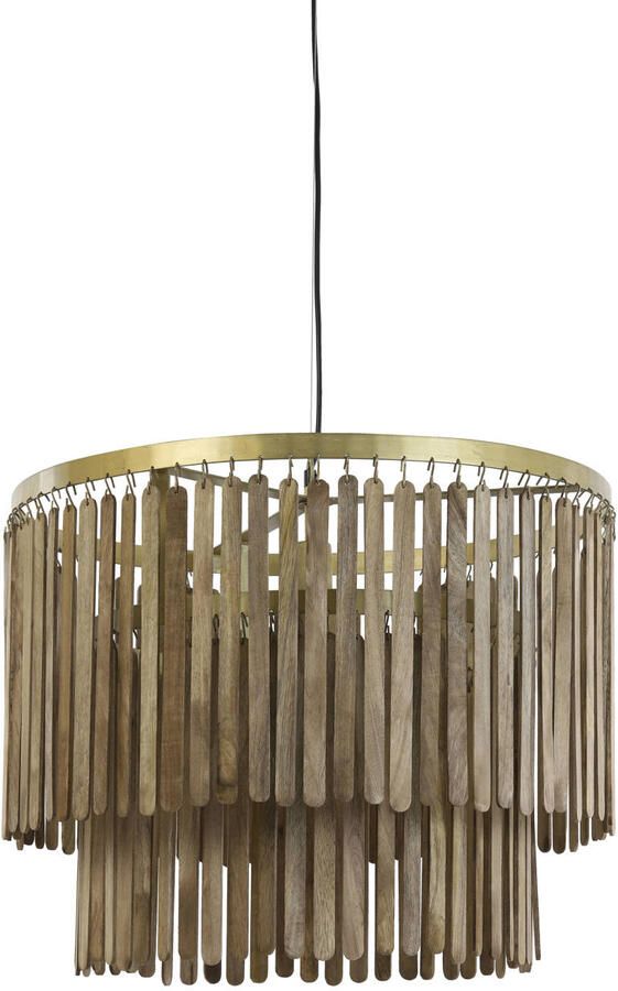 Light & Living Hanglamp Ø60x43 cm GULARO hout bruin+brons